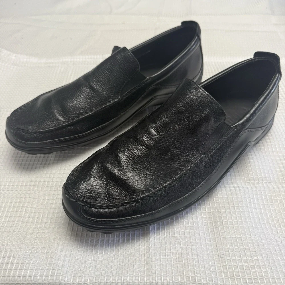 Cole Haan Mens Leather Slip On Loafers Driving Black Comfort Casual Shoes 10M